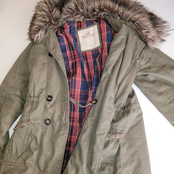 Hollister Women’s Jacket Large Military Green Jacket - Picture 6 of 12